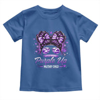 Purple Up Military Child Toddler T Shirt Camo Messy Bun Military Kid Month