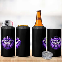 Purple Up Military Child 4 in 1 Can Cooler Tumbler Proud Military Kid