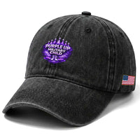 Purple Up Military Child Washed Cotton Baseball Cap Proud Military Kid