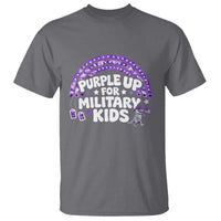 Purple Up For Military Kids T Shirt Cute Dino Dinosaur Proud Military Child Rainbow