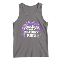 Purple Up For Military Kids Tank Top Cute Dino Dinosaur Proud Military Child Rainbow