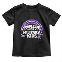 Purple Up For Military Kids Toddler T Shirt Cute Dino Dinosaur Proud Military Child Rainbow
