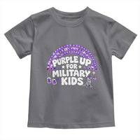 Purple Up For Military Kids Toddler T Shirt Cute Dino Dinosaur Proud Military Child Rainbow