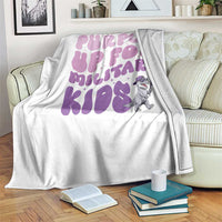 Purple Up For Military Kids Throw Blanket Groovy Dino Dinosaur Military Child Month