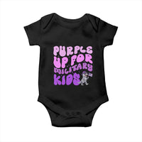Purple Up For Military Kids Baby Onesie Groovy Dino Dinosaur Military Child Month