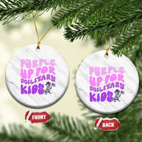 Purple Up For Military Kids Ceramic Ornament Groovy Dino Dinosaur Military Child Month