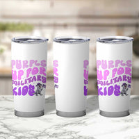 Purple Up For Military Kids Tumbler Cup Groovy Dino Dinosaur Military Child Month