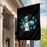 Black Women Fight Sexual Assault Awareness Garden Flag African American Teal Ribbon Support