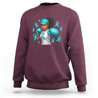 Black Women Fight Sexual Assault Awareness Sweatshirt African American Teal Ribbon Support