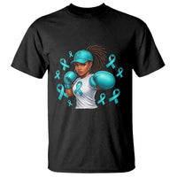 Black Women Fight Sexual Assault Awareness T Shirt African American Teal Ribbon Support