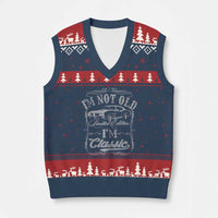 Funny Classic Car Guy V-Neck Knit Sweater Vest Vintage I'm Not Old I'm Classic