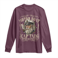 Motor Boat Captain Long Sleeve Shirt Funny Pontoon Boating Motor Boatin Lake