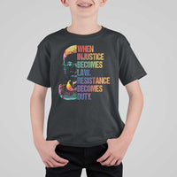 Notorious RBG T Shirt For Kid When Injustice Becomes Law Resistance Becomes Duty
