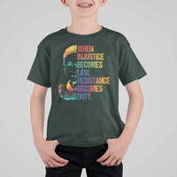 Notorious RBG T Shirt For Kid When Injustice Becomes Law Resistance Becomes Duty