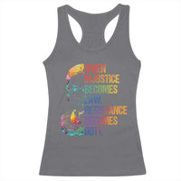 Notorious RBG Racerback Tank Top When Injustice Becomes Law Resistance Becomes Duty
