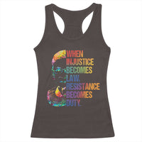 Notorious RBG Racerback Tank Top When Injustice Becomes Law Resistance Becomes Duty