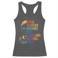Notorious RBG Racerback Tank Top When Injustice Becomes Law Resistance Becomes Duty