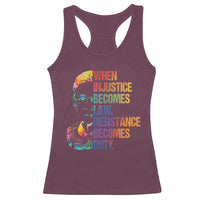 Notorious RBG Racerback Tank Top When Injustice Becomes Law Resistance Becomes Duty