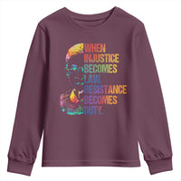 Notorious RBG Youth Sweatshirt When Injustice Becomes Law Resistance Becomes Duty