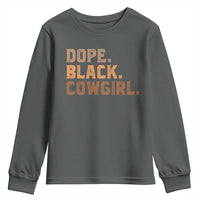 Dope Black Cowgirl Youth Sweatshirt Black History Month African American - Wonder Print Shop