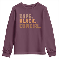 Dope Black Cowgirl Youth Sweatshirt Black History Month African American - Wonder Print Shop