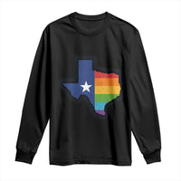 LGBTQ Texas State Flag Long Sleeve Shirt - Wonder Print Shop