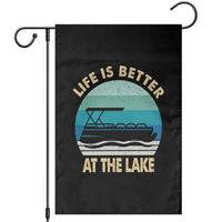 Funny Lake Life Garden Flag Vintage Life is Better at The Lake Pontoon Boat - Wonder Print Shop