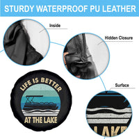 Funny Lake Life Spare Tire Cover Vintage Life is Better at The Lake Pontoon Boat - Wonder Print Shop