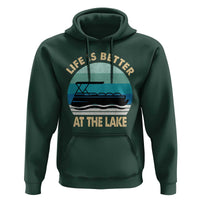 Funny Lake Life Hoodie Vintage Life is Better at The Lake Pontoon Boat - Wonder Print Shop