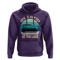 Funny Lake Life Hoodie Vintage Life is Better at The Lake Pontoon Boat - Wonder Print Shop