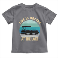 Funny Lake Life Toddler T Shirt Vintage Life is Better at The Lake Pontoon Boat - Wonder Print Shop