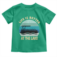 Funny Lake Life Toddler T Shirt Vintage Life is Better at The Lake Pontoon Boat - Wonder Print Shop