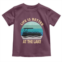 Funny Lake Life Toddler T Shirt Vintage Life is Better at The Lake Pontoon Boat - Wonder Print Shop