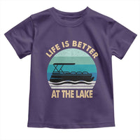 Funny Lake Life Toddler T Shirt Vintage Life is Better at The Lake Pontoon Boat - Wonder Print Shop
