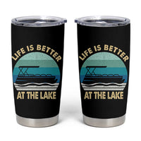 Funny Lake Life Tumbler Cup Vintage Life is Better at The Lake Pontoon Boat - Wonder Print Shop