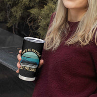 Funny Lake Life Tumbler Cup Vintage Life is Better at The Lake Pontoon Boat - Wonder Print Shop