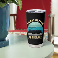 Funny Lake Life Tumbler Cup Vintage Life is Better at The Lake Pontoon Boat - Wonder Print Shop