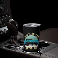 Funny Lake Life Tumbler Cup Vintage Life is Better at The Lake Pontoon Boat - Wonder Print Shop