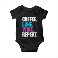Funny Lake Life Baby Onesie Coffee Lake Wine Repeat - Wonder Print Shop