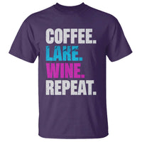 Funny Lake Life T Shirt Coffee Lake Wine Repeat - Wonder Print Shop