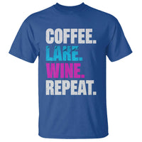 Funny Lake Life T Shirt Coffee Lake Wine Repeat - Wonder Print Shop
