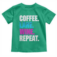 Funny Lake Life Toddler T Shirt Coffee Lake Wine Repeat - Wonder Print Shop