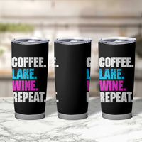 Funny Lake Life Tumbler Cup Coffee Lake Wine Repeat - Wonder Print Shop