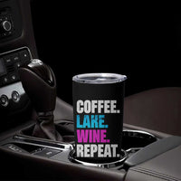 Funny Lake Life Tumbler Cup Coffee Lake Wine Repeat - Wonder Print Shop