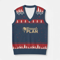 Golfing Retired V-Neck Knit Sweater Vest My (Golf) Retirement Plan Funny Saying Golfing - Wonder Print Shop
