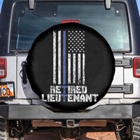 Retired Police Lieutenant Spare Tire Cover Retirement Blue Line American Flags