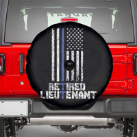 Retired Police Lieutenant Spare Tire Cover Retirement Blue Line American Flags