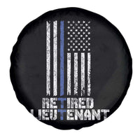 Retired Police Lieutenant Spare Tire Cover Retirement Blue Line American Flags