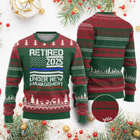 Police Retirement 2025 Ugly Christmas Sweater Funny Retired Under New Management See Wife For Details - Wonder Print Shop