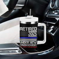 Police Retirement 2025 Tumbler With Handle Funny Retired Under New Management See Wife For Details